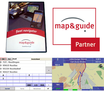 Map&Guide Fleet Navigator 5.5 (Europe incl. Eastern Europe, Speech, TMC) [PDA/PC] + USB GPS receiver (Sirf-3 chipset) BUNDLE <b>XMAS-OFFER</b>